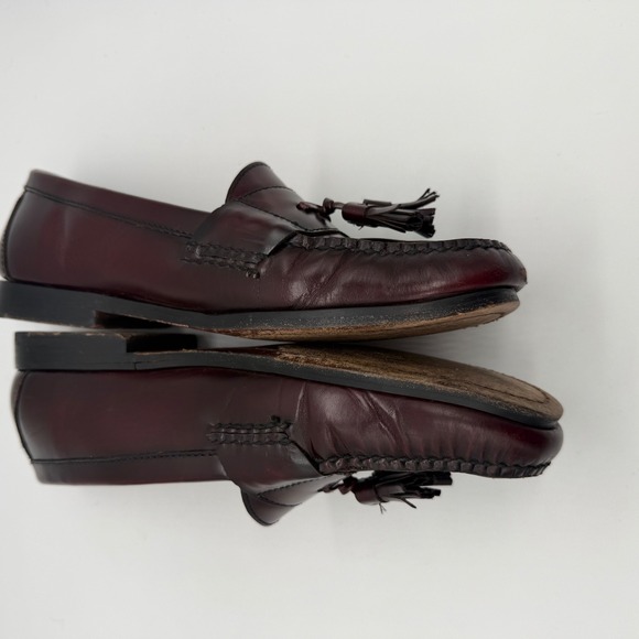 Cole Haan Mens Tassel Loafers Burgundy Leather Dress Shoes 3507 Size 9.5 D main image 5